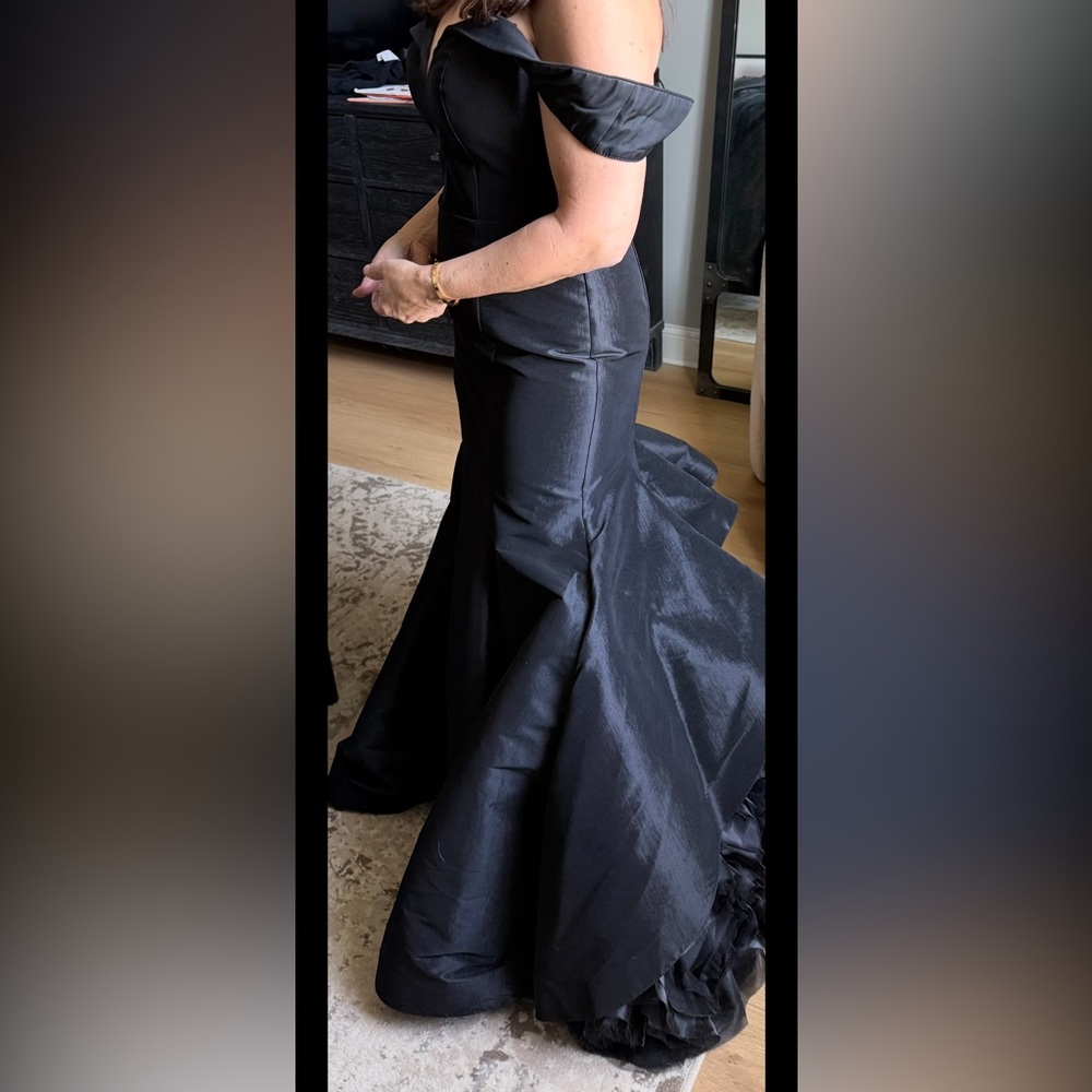 MacDuggal Black Satin Mermaid gown